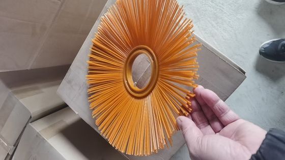 Road Sweeper Brushes 80*350mm Cleaning Equipment Parts Of Wear-resistant Plastic Ring Flat Wafer Brush For Dust Removal