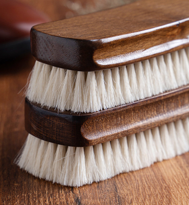 Wool Solid Wood Premium Beech Shoe Brush Polishing and Polishing Leather Shoes Care Multi-functional Brush