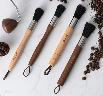 Coffee Machine Brush Coffee Accessories Cleaning Brush Barista Brush for Coffee Grinder and Espresso Machine with Natural Hair