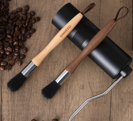 Coffee Machine Brush Coffee Accessories Cleaning Brush Barista Brush for Coffee Grinder and Espresso Machine with Natural Hair