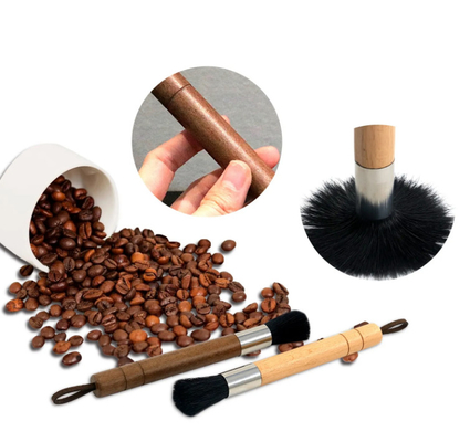 Coffee Machine Brush Coffee Accessories Cleaning Brush Barista Brush for Coffee Grinder and Espresso Machine with Natural Hair