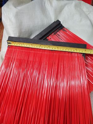 Metal Support Plastic Strip 3x4mm Red PP Fiber Forklift Brush Attachment