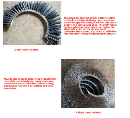 Steel Plate Rust Removing Steel Wire Rolling Brush Steel Strip Winding Carbonized Wood Board Grinding